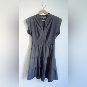 Casual gray/white striped light dress. Monteau size M
